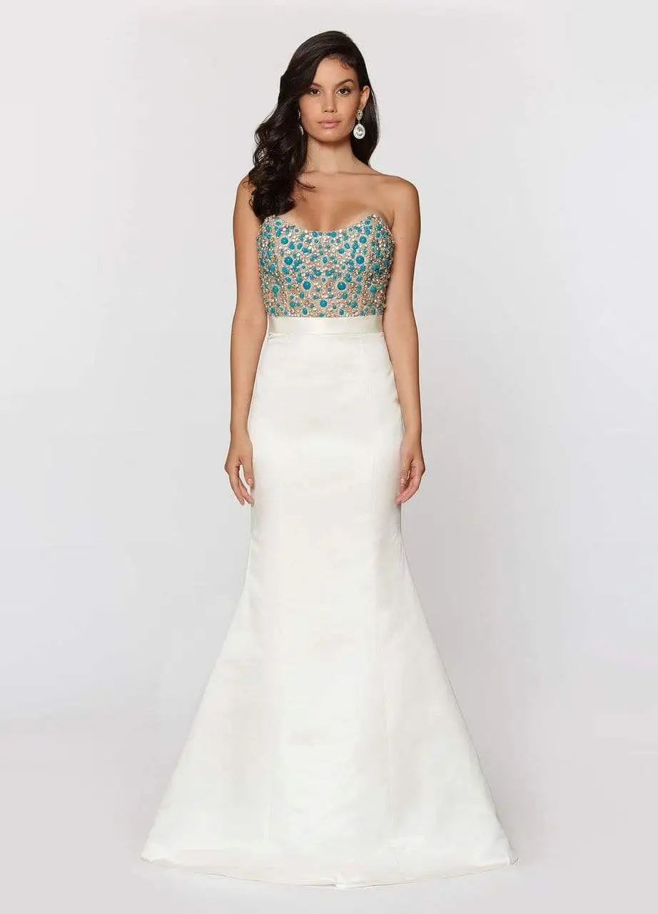 Ashley Lauren Bridal - 1196 Strapless Illusion Bodice Bridal Dress 1 Ashley Lauren Bridal - 1196 Strapless Illusion Bodice Bridal Dress