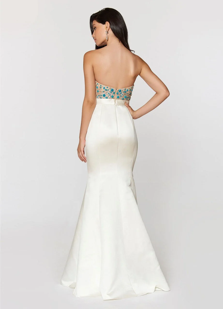 Ashley Lauren Bridal - 1196 Strapless Illusion Bodice Bridal Dress 2 Ashley Lauren Bridal - 1196 Strapless Illusion Bodice Bridal Dress - Image 2