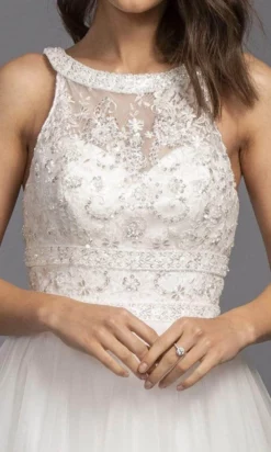 Aspeed Bridal - L2144 Halter Beaded Tulle A-Line Gown -Hot Sale WEDDING Store aspeed bridal l2144 halter beaded tulle a line gown wedding dresses 28509693018195