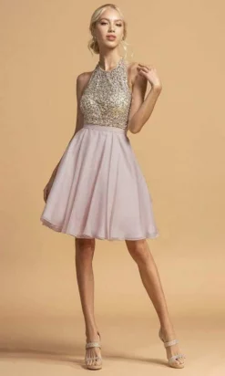 Aspeed Design - S2140 Beaded Halter A-Line Dress 9 Aspeed Design - S2140 Beaded Halter A-Line Dress -Hot Sale WEDDING Store aspeed design s2140 beaded halter a line dress homecoming dresses xxs mauve 28463918252115