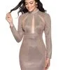Blush By Alexia Designs Black - B173 Long Sleeve High Neck Sheath Dress