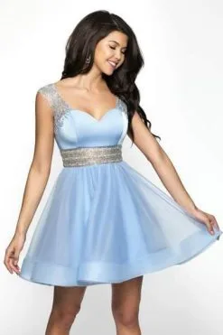 Blush By Alexia Designs Blush - 11611N Bedazzled Sweetheart Tulle A-line Cocktail Dress