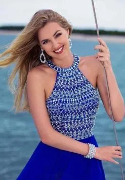 Blush By Alexia Designs Blush - Beaded Illusion High Halter A-Line Dress 11375 -Hot Sale WEDDING Store blush beaded illusion high halter a line dress 11375 special occasion dress 0 sapphire silver 7287798267987