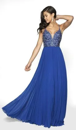 Blush By Alexia Designs - 11721 Beaded Deep V-neck Chiffon Aline Dress -Hot Sale WEDDING Store blush by alexia designs 11721 beaded deep v neck chiffon aline dress special occasion dress 0 royal 7061779087443