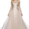Blush By Alexia Designs - 11729 Beaded Illusion Jewel A-line Dress