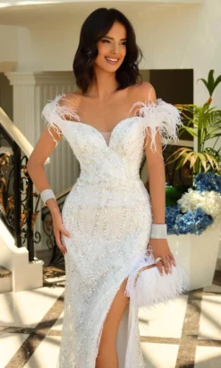 Blush By Alexia Designs 20505 - Feathered Off Shoulder Classy Gown 5 Blush By Alexia Designs 20505 - Feathered Off Shoulder Classy Gown -Hot Sale WEDDING Store blush by alexia designs 20505 feathered off shoulder classy gown prom dresses 32082061099091
