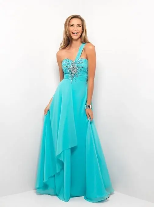 Blush By Alexia Designs - One Shoulder Strap Evening Gown X057 2 Blush By Alexia Designs - One Shoulder Strap Evening Gown X057 - Image 2