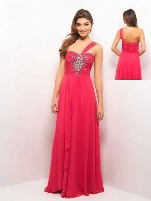 Blush By Alexia Designs - One Shoulder Strap Evening Gown X057 1 Blush By Alexia Designs - One Shoulder Strap Evening Gown X057