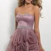 Blush By Alexia Designs Blush - Strapless Cocktail Dress With Rose Accented Skirt 9668