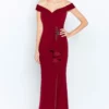 Cameron Blake - 120614 Beaded Off-Shoulder Sheath Dress