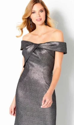 Cameron Blake - 220647 Metallic Off Shoulder Dress -Hot Sale WEDDING Store cameron blake by mon cheri 220647 metallic off shoulder dress evening dresses 27953548492883