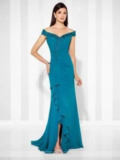 Cameron Blake - A-Line Gown 117602 - 1 Pc Teal In Size 8 Available
