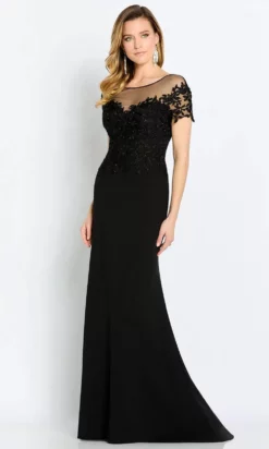 Cameron Blake CB111 - Illusion Bateau Lace Evening Gown