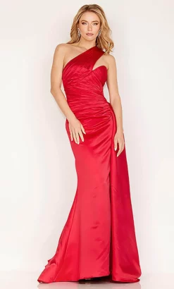 Cecilia Couture 189 - One Sleeve Pleated Detail Evening Gown -Hot Sale WEDDING Store cecilia couture 189 one sleeve pleated detail evening gown evening dresses 6 red 32362740056147
