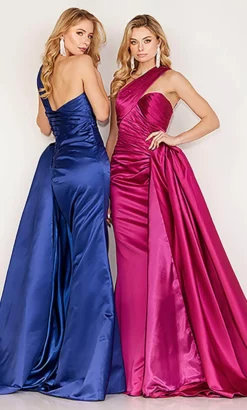 Cecilia Couture 189 - One Sleeve Pleated Detail Evening Gown -Hot Sale WEDDING Store cecilia couture 189 one sleeve pleated detail evening gown evening dresses 6 royal blue 32362739990611