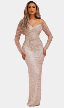 Chic And Holland BR1982 - V-Neck Bridal Gown With Slit