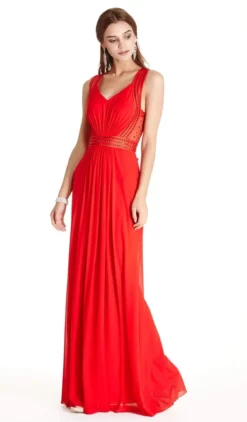 Aspeed Design - Chic V-neck Sheath Evening Dress -Hot Sale WEDDING Store chic v neck sheath evening dress evening dresses xxs red 28583821213779