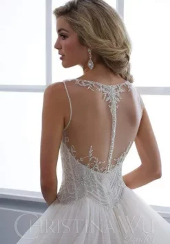 Christina Wu Brides - 15664 Beaded Illusion A-Line Gown With Chapel Train -Hot Sale WEDDING Store christina wu brides 15664 beaded illusion a line gown with chapel train wedding dresses 28119851630675