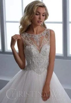 Christina Wu Brides - 15664 Beaded Illusion A-Line Gown With Chapel Train -Hot Sale WEDDING Store christina wu brides 15664 beaded illusion a line gown with chapel train wedding dresses 28845889257555