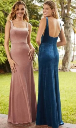 Christina Wu Celebration - 22105 Square Neck Sheath Velvet Gown