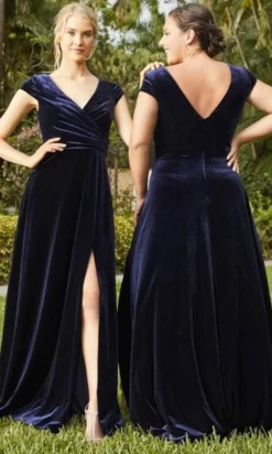 Christina Wu Celebration - 22109 Cap Sleeve Ruched Jersey Gown