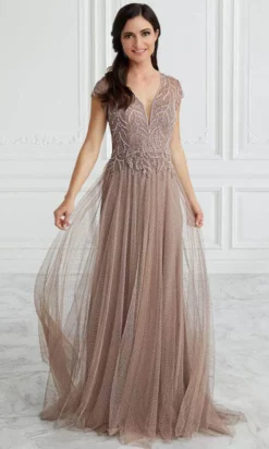 Christina Wu Elegance 17091 - Beaded Sheer Short Sleeve Evening Gown -Hot Sale WEDDING Store christina wu elegance 17091 beaded sheer short sleeve evening gown evening dresses 6 mink 30891422810195