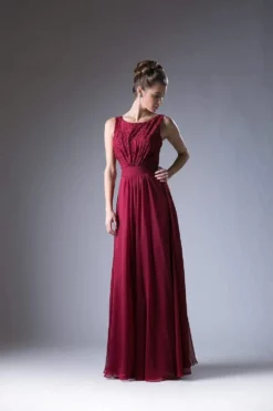 Cinderella Divine - 1019 Lace Embellished Bateau Neck A-line Dress -Hot Sale WEDDING Store cinderella divine 1019 lace embellished bateau neck a line dress special occasion dress xs burgundy 14054608666707