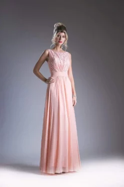 Cinderella Divine - 1019 Lace Embellished Bateau Neck A-line Dress -Hot Sale WEDDING Store cinderella divine 1019 lace embellished bateau neck a line dress special occasion dress xs peach 14054614728787