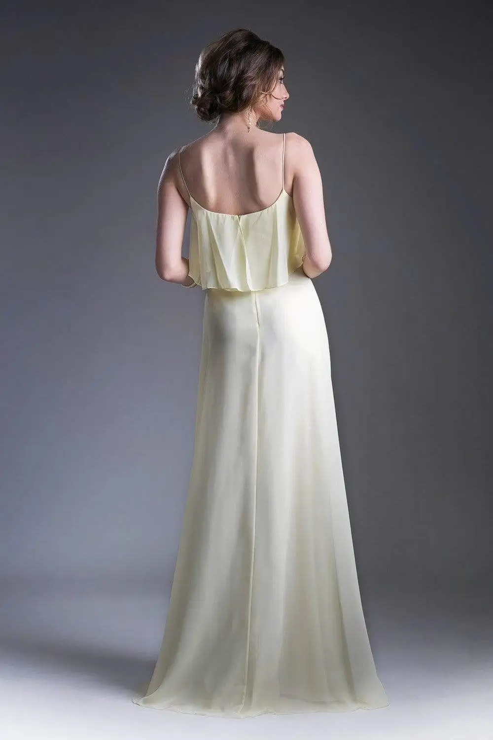 Cinderella Divine - 13010 Flounce Bodice Chiffon A-Line Dress 2 Cinderella Divine - 13010 Flounce Bodice Chiffon A-Line Dress - Image 2