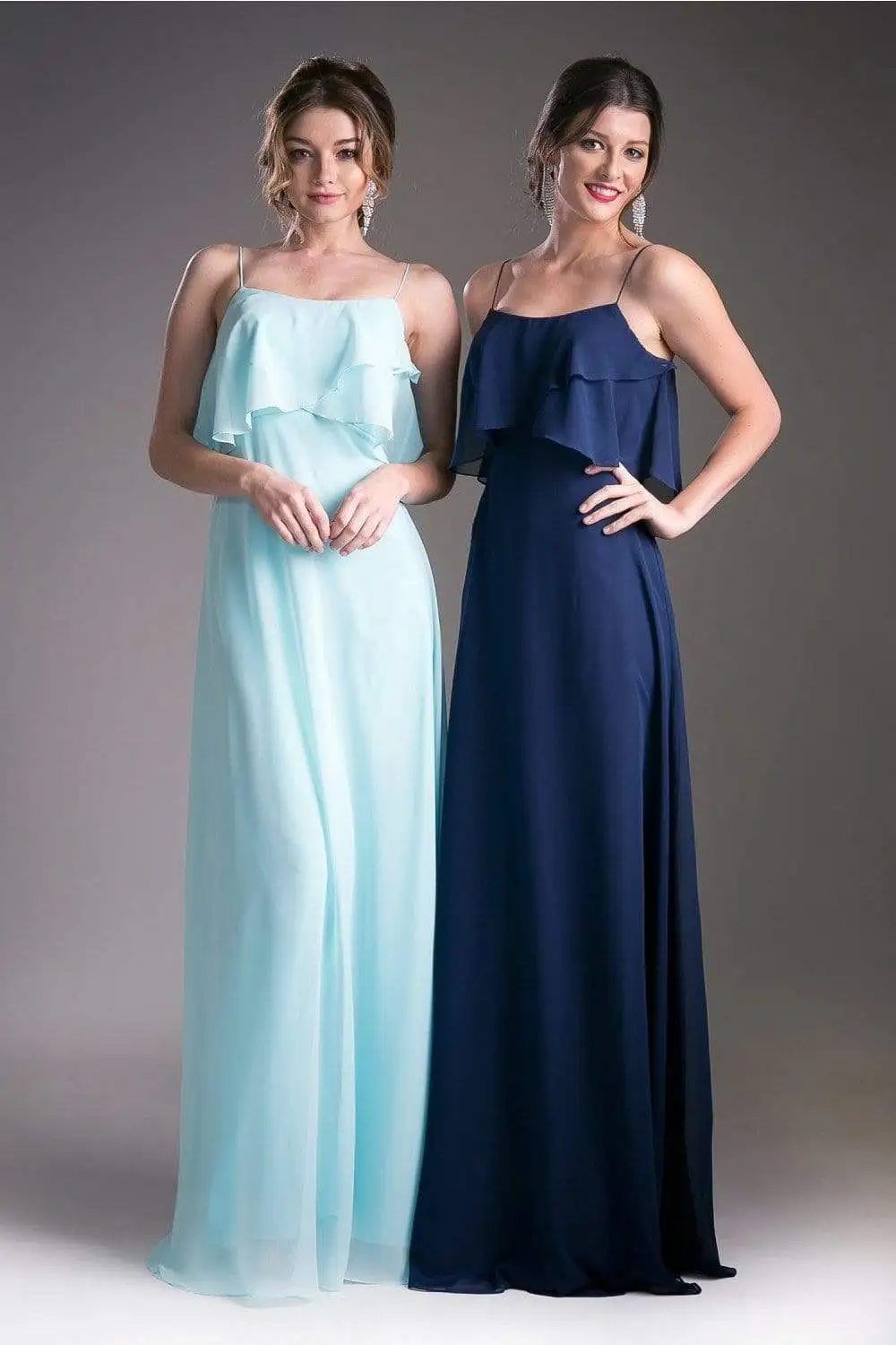 Cinderella Divine - 13010 Flounce Bodice Chiffon A-Line Dress 10 Cinderella Divine - 13010 Flounce Bodice Chiffon A-Line Dress - Image 10