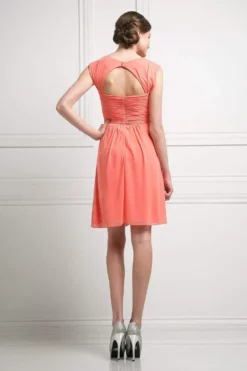 Cinderella Divine - 3832 Wide Strap Keyhole Back Ruched Cocktail Dress -Hot Sale WEDDING Store cinderella divine 3832 wide strap keyhole back ruched cocktail dress cocktail dresses 28233273016403