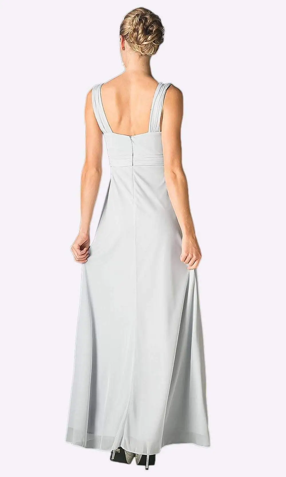 Cinderella Divine - 3984 V-Neck Ruched Bodice Chiffon A-Line Gown 11 Cinderella Divine - 3984 V-Neck Ruched Bodice Chiffon A-Line Gown - Image 11