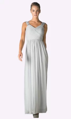 Cinderella Divine - 3984 V-Neck Ruched Bodice Chiffon A-Line Gown 23 Cinderella Divine - 3984 V-Neck Ruched Bodice Chiffon A-Line Gown -Hot Sale WEDDING Store cinderella divine 3984 v neck ruched bodice chiffon a line gown bridesmaid dresses xs silver 28142444675155