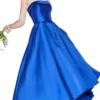 Cinderella Divine - 5277 Strapless Mikado High Low Hem Gown