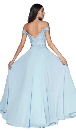 Cinderella Divine - 7258 Flowy Chiffon Lace Embellished A-Line Gown -Hot Sale WEDDING Store cinderella divine 7258 flowy chiffon lace embellished a line gown bridesmaid dresses 28047236202579