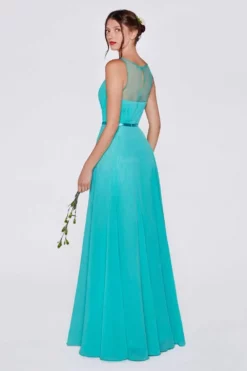 Cinderella Divine - 7458 Illusion Neckline Chiffon Empire Waist Gown -Hot Sale WEDDING Store cinderella divine 7458 illusion neckline chiffon empire waist gown special occasion dress 14051367387219