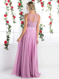 Cinderella Divine - 7458 Illusion Neckline Chiffon Empire Waist Gown -Hot Sale WEDDING Store cinderella divine 7458 illusion neckline chiffon empire waist gown special occasion dress 14051384688723