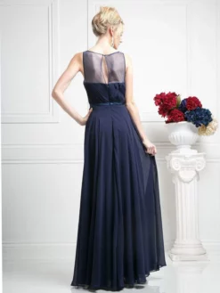 Cinderella Divine - 7458 Illusion Neckline Chiffon Empire Waist Gown -Hot Sale WEDDING Store cinderella divine 7458 illusion neckline chiffon empire waist gown special occasion dress 14051389898835