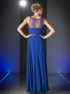 Cinderella Divine - 7458 Illusion Neckline Chiffon Empire Waist Gown -Hot Sale WEDDING Store cinderella divine 7458 illusion neckline chiffon empire waist gown special occasion dress 14051413721171