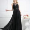 Cinderella Divine - 7458 Illusion Neckline Chiffon Empire Waist Gown