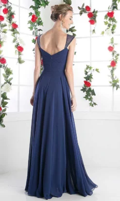 Cinderella Divine - 7461 Beaded Strap Pleated A-Line Chiffon Gown -Hot Sale WEDDING Store cinderella divine 7461 beaded strap pleated a line chiffon gown bridesmaid dresses 14895384068179