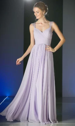 Cinderella Divine - 7461 Beaded Strap Pleated A-Line Chiffon Gown -Hot Sale WEDDING Store cinderella divine 7461 beaded strap pleated a line chiffon gown bridesmaid dresses 14895384166483