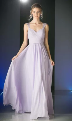 Cinderella Divine - 7461 Beaded Strap Pleated A-Line Chiffon Gown -Hot Sale WEDDING Store cinderella divine 7461 beaded strap pleated a line chiffon gown bridesmaid dresses 4 lilac 14895384199251