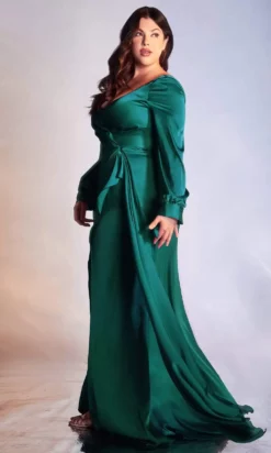 Cinderella Divine - 7478C Long Sleeve V Neck Sheath Dress -Hot Sale WEDDING Store cinderella divine 7478c long sleeve v neck sheath dress evening dresses 16 emerald 15707129282643