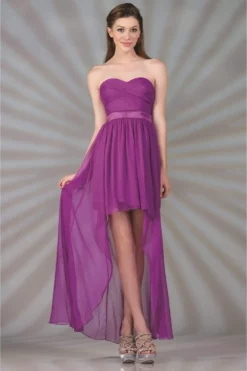 Cinderella Divine - 7750 Strapless Sweetheart Chiffon High Low Dress -Hot Sale WEDDING Store cinderella divine 7750 strapless sweetheart chiffon high low dress prom dresses xs purple 14181980930131