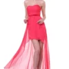 Cinderella Divine - 7750 Strapless Sweetheart Chiffon High Low Dress