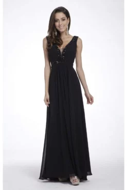 Cinderella Divine - 958 Sparkly Beaded Sleeveless V Neck Chiffon Gown -Hot Sale WEDDING Store cinderella divine 958 sparkly beaded sleeveless v neck chiffon gown bridesmaid dresses 2 black 14171588067411