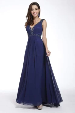 Cinderella Divine - 958 Sparkly Beaded Sleeveless V Neck Chiffon Gown -Hot Sale WEDDING Store cinderella divine 958 sparkly beaded sleeveless v neck chiffon gown bridesmaid dresses 2 navy 14171587641427