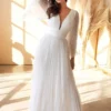 Cinderella Divine Bridal CD242W - V-neck Formal Dress