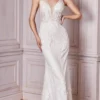 Cinderella Divine Bridal CDS403W - V-neck Bridal Gown